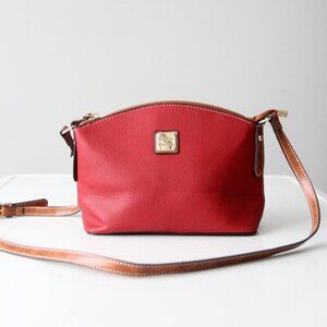 Dooney & Bourke Red Pebble Leather Mini Dome Crossbody Bag